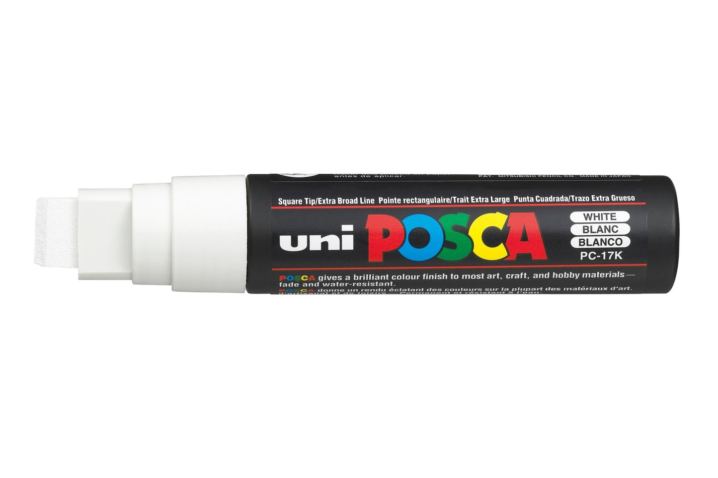 Uni Posca PC-17K Chisel Tip 15mm White - theartshop.com.au