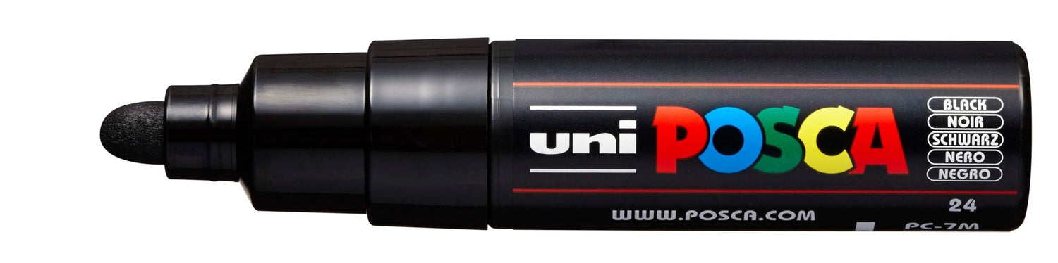 Uni Posca PC-7M Bold 4.5 - 5.5mm Black - theartshop.com.au