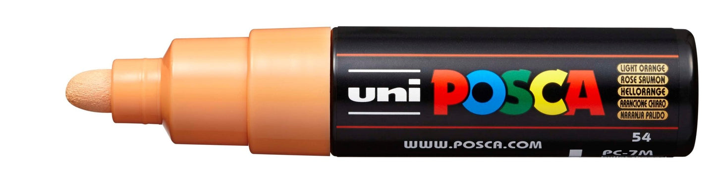 Uni Posca PC-7M Bold 4.5 - 5.5mm Light Orange - theartshop.com.au