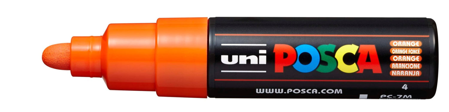 Uni Posca PC-7M Bold 4.5 - 5.5mm Orange - theartshop.com.au
