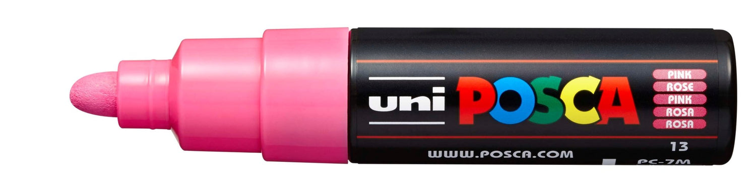 Uni Posca PC-7M Bold 4.5 - 5.5mm Pink - theartshop.com.au