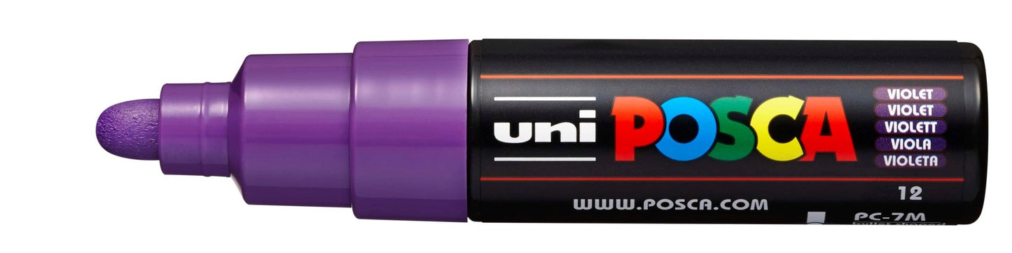 Uni Posca PC-7M Bold 4.5 - 5.5mm Violet - theartshop.com.au