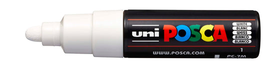 Uni Posca PC-7M Bold 4.5 - 5.5mm White - theartshop.com.au