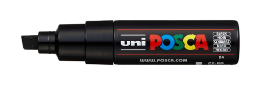 Uni Posca PC-8K Chisel Tip 8mm Black - theartshop.com.au