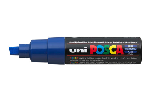 Uni Posca PC-8K Chisel Tip 8mm Blue - theartshop.com.au