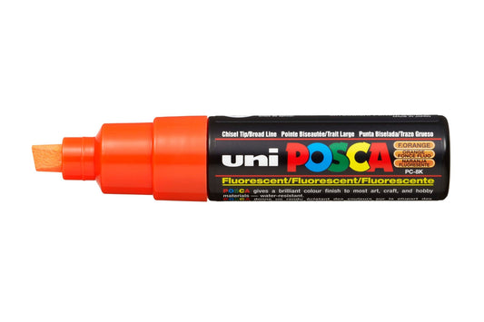 Uni Posca PC-8K Chisel Tip 8mm Fluoro Orange - theartshop.com.au