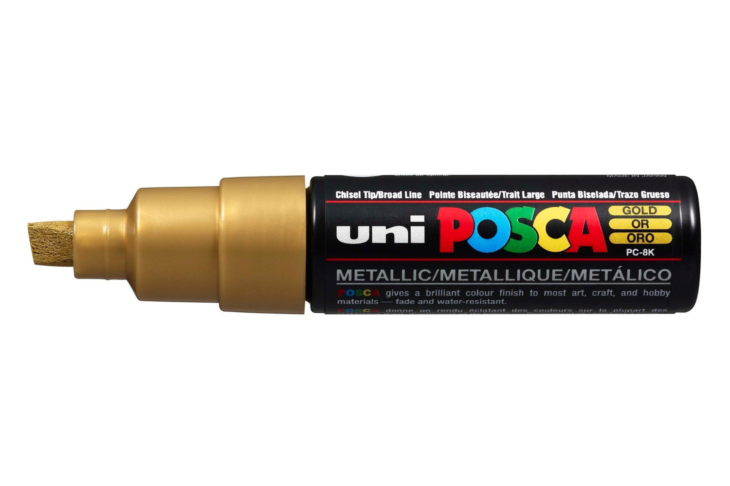 Uni Posca PC-8K Chisel Tip 8mm Gold - theartshop.com.au