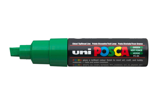 Uni Posca PC-8K Chisel Tip 8mm Green - theartshop.com.au