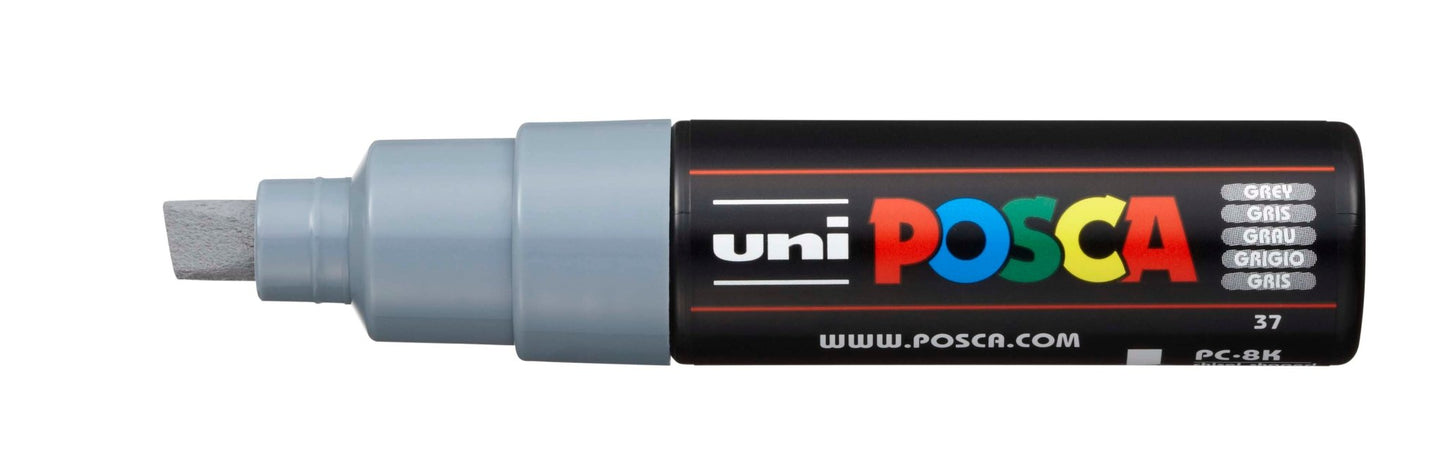 Uni Posca PC-8K Chisel Tip 8mm Grey - theartshop.com.au