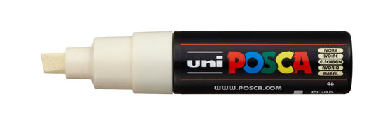 Uni Posca PC-8K Chisel Tip 8mm Ivory - theartshop.com.au