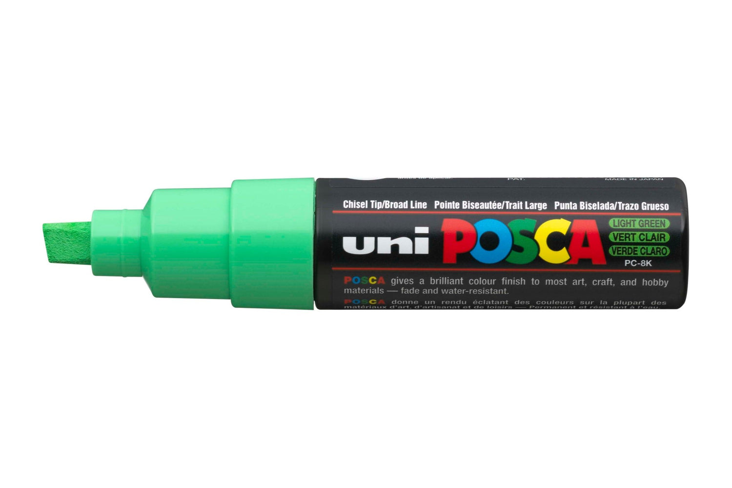 Uni Posca PC-8K Chisel Tip 8mm Light Green - theartshop.com.au