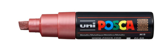 Uni Posca PC-8K Chisel Tip 8mm Metallic Red - theartshop.com.au