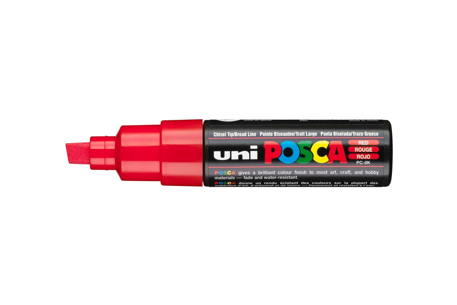 Uni Posca PC-8K Chisel Tip 8mm Red - theartshop.com.au