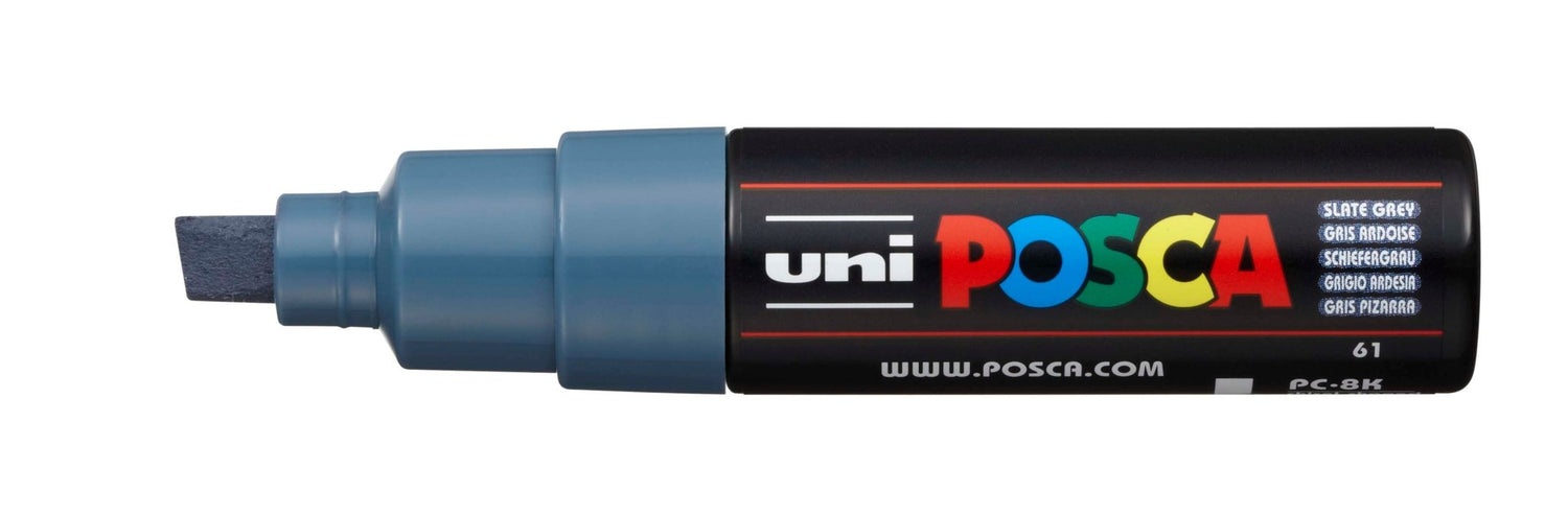 Uni Posca PC-8K Chisel Tip 8mm Slate Grey - theartshop.com.au