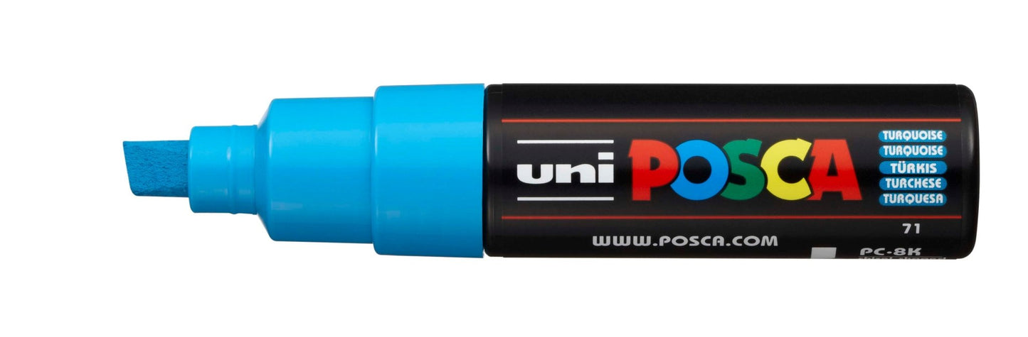 Uni Posca PC-8K Chisel Tip 8mm Turquoise - theartshop.com.au