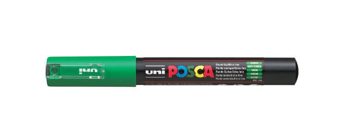 Uni Posca PC1M Extra Fine 0.7mm Tip Green - theartshop.com.au