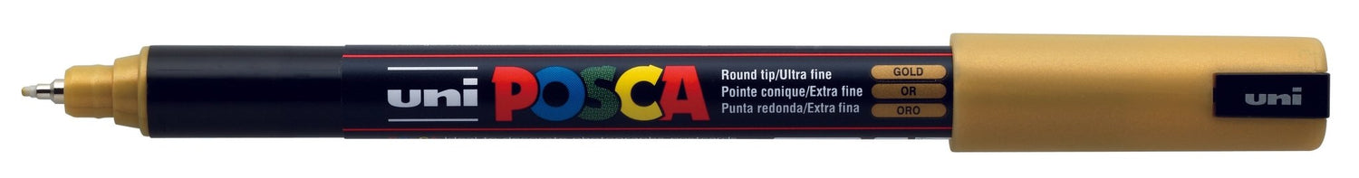Uni Posca PC1MR Ultra Fine Tip 0.7mm Gold - theartshop.com.au