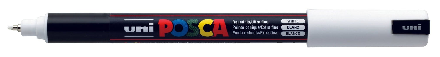 Uni Posca PC1MR Ultra Fine Tip 0.7mm White - theartshop.com.au