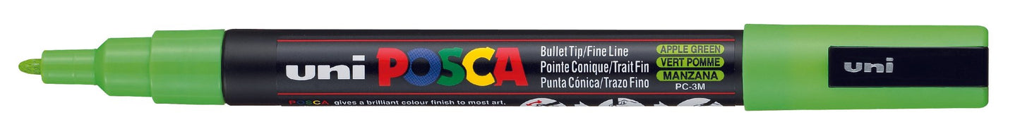 Uni Posca PC3M Bullet Tip 1.3mm Apple Green - theartshop.com.au