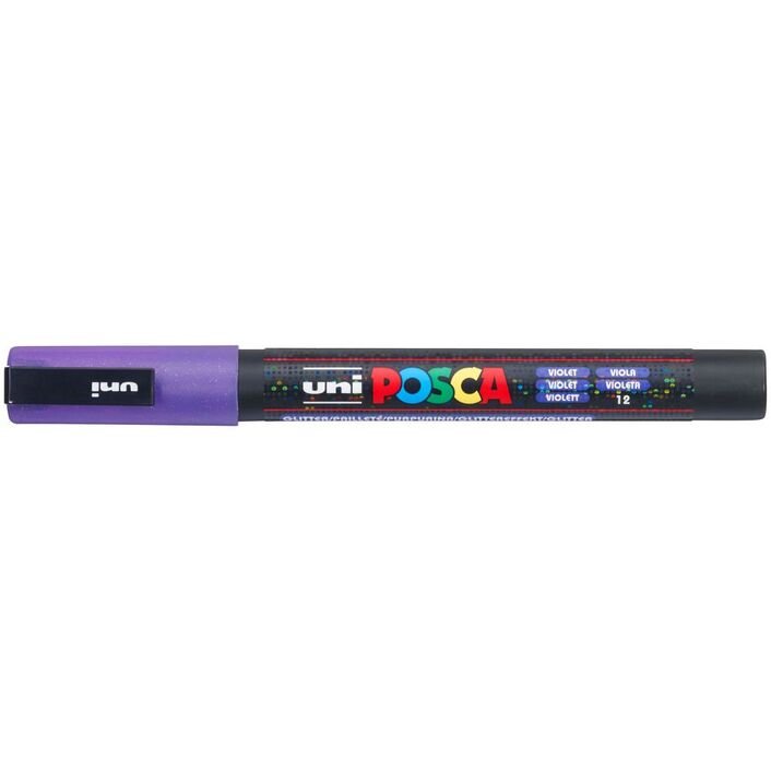 Uni Posca PC3M Bullet Tip 1.3mm Glitter Violet - theartshop.com.au