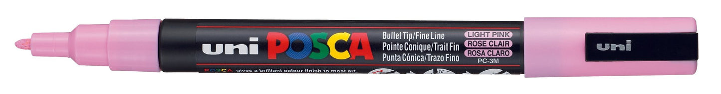 Uni Posca PC3M Bullet Tip 1.3mm Light Pink - theartshop.com.au