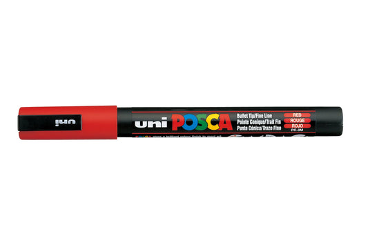 Uni Posca PC3M Bullet Tip 1.3mm Red - theartshop.com.au