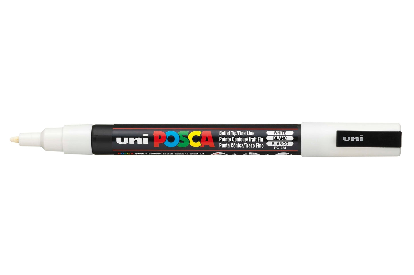 Uni Posca PC3M Bullet Tip 1.3mm White - theartshop.com.au