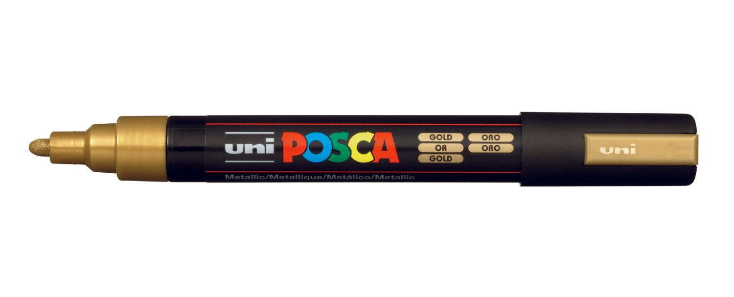 Uni Posca PC5M Bullet Tip 2.5mm Gold - theartshop.com.au