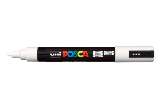 Uni Posca PC5M Bullet Tip 2.5mm White - theartshop.com.au