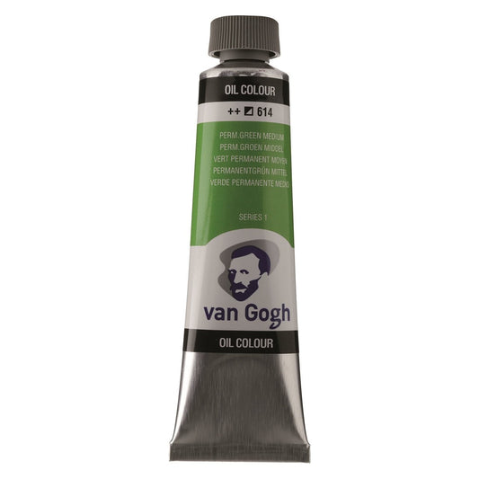 Van Gogh Oil 40ml 614 Permanent Green Medium - theartshop.com.au