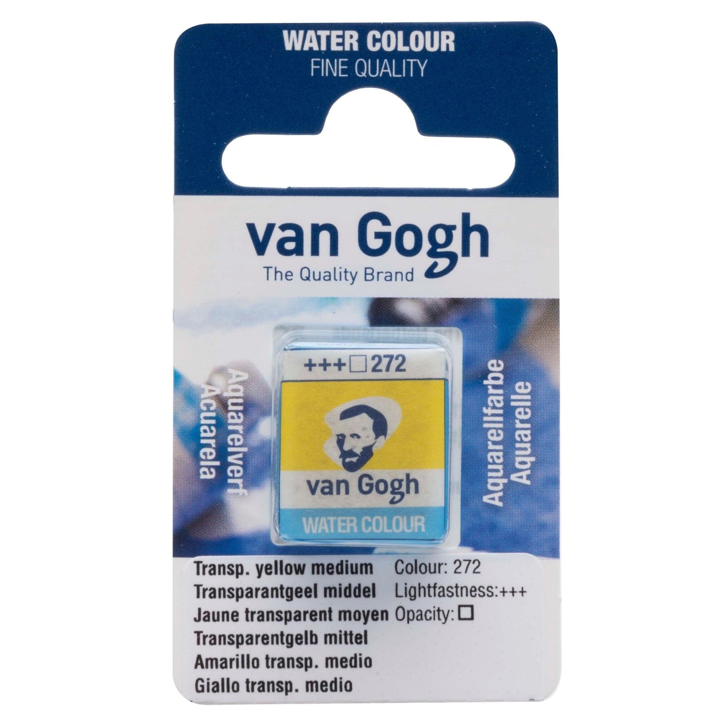Van Gogh W/C Half Pan 272 Transparent Yellow Medium - theartshop.com.au