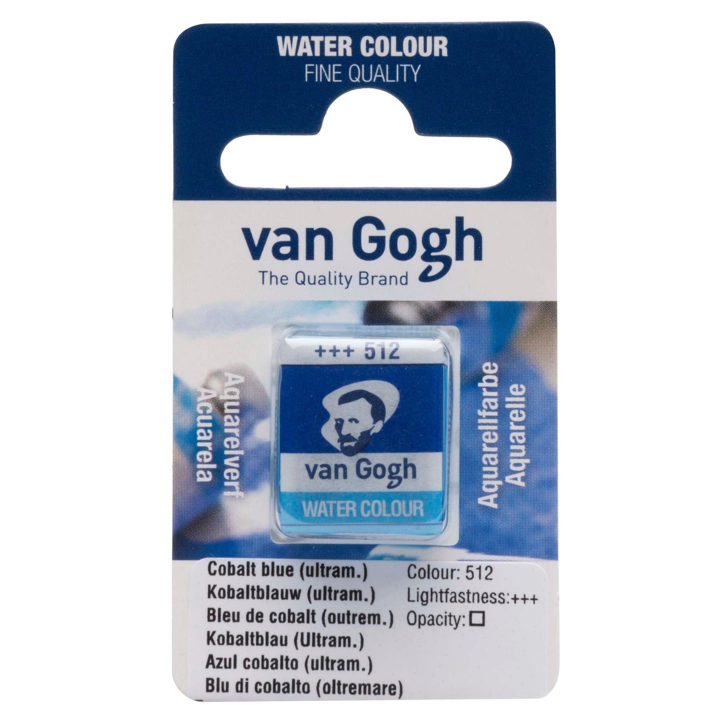 Van Gogh W/C Half Pan 512 Cobalt Blue Ultramarine - theartshop.com.au