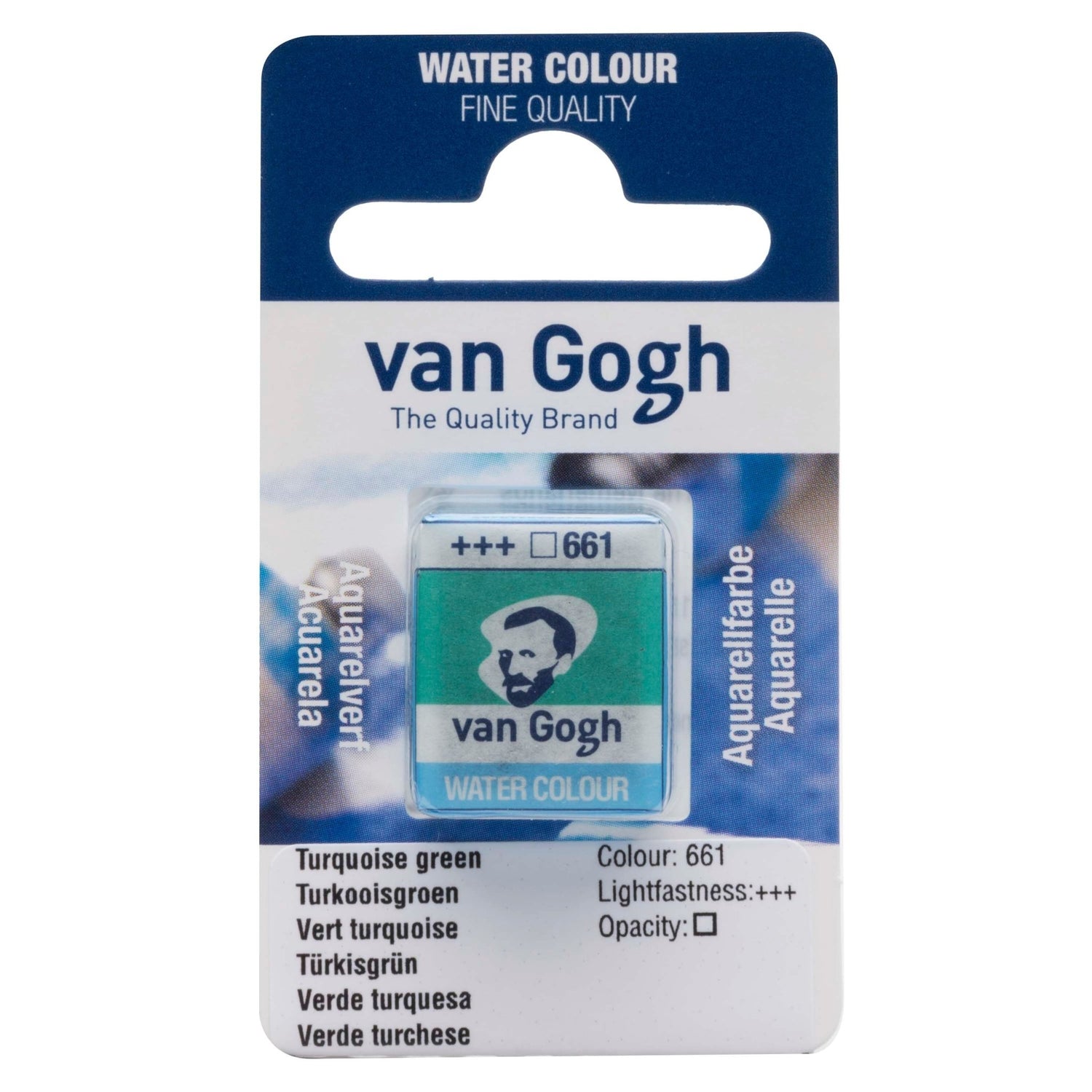 Van Gogh W/C Half Pan 661 Turquoise Green - theartshop.com.au