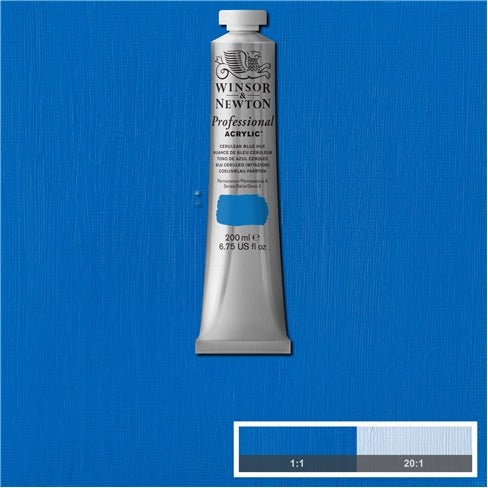 W & N Artists' Acrylic 200ml Cerulean Blue Hue - theartshop.com.au
