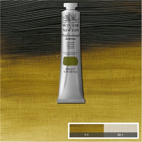 W & N Artists' Acrylic 200ml Olive Green - theartshop.com.au