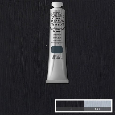 W & N Artists' Acrylic 200ml Payne's Grey - theartshop.com.au