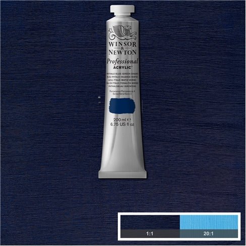 W & N Artists' Acrylic 200ml Phthalo Blue Green Shade - theartshop.com.au