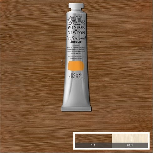 W & N Artists' Acrylic 200ml Raw Sienna - theartshop.com.au