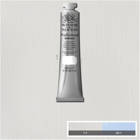 W & N Artists' Acrylic 200ml Titanium White - theartshop.com.au