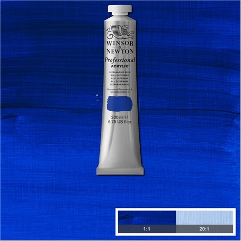 W & N Artists' Acrylic 200ml Ultramarine - theartshop.com.au