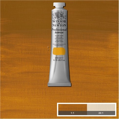 W & N Artists' Acrylic 200ml Yellow Ochre - theartshop.com.au