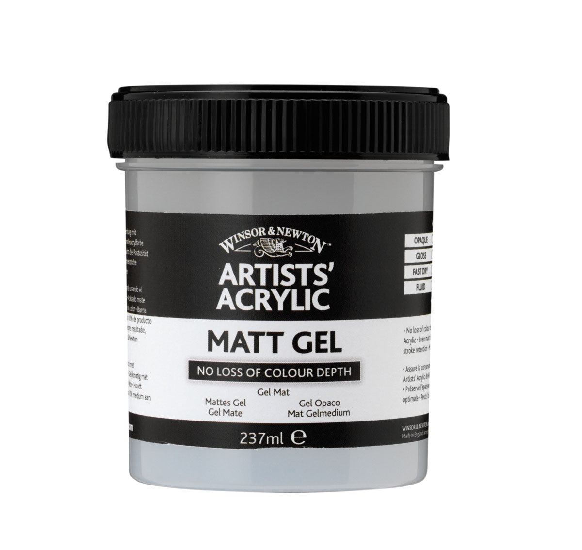 W & N Artists' Acrylic Matt Gel 237ml - theartshop.com.au