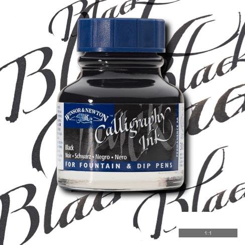 W & N Calligraphy Ink 30ml Black - theartshop.com.au