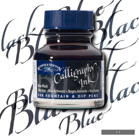 W & N Calligraphy Ink 30ml Blue Black - theartshop.com.au