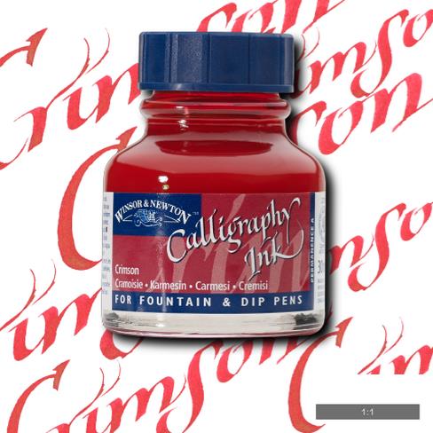 W & N Calligraphy Ink 30ml Crimson - theartshop.com.au