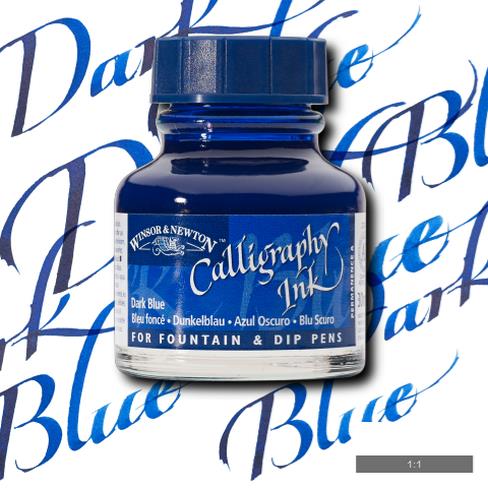 W & N Calligraphy Ink 30ml Dark Blue - theartshop.com.au