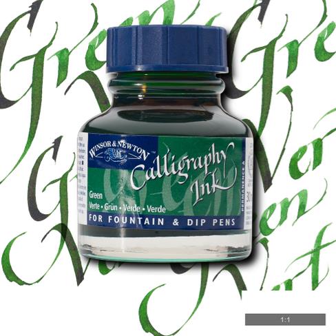 W & N Calligraphy Ink 30ml Green - theartshop.com.au