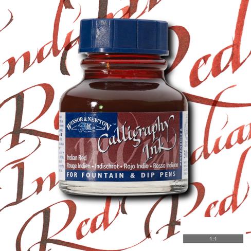 W & N Calligraphy Ink 30ml Indian Red - theartshop.com.au