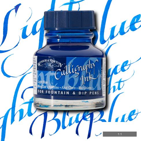 W & N Calligraphy Ink 30ml Light Blue - theartshop.com.au