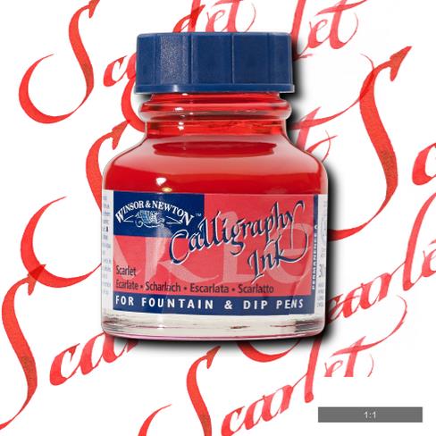 W & N Calligraphy Ink 30ml Scarlet - theartshop.com.au